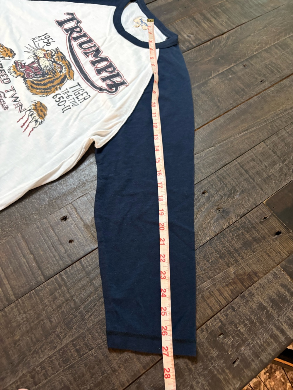 Lucky Brand Raglan Tee - White & Navy - Picture 6 of 6